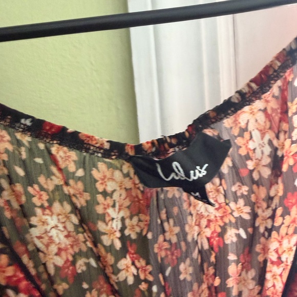 Lulus Autumn Ditsy floral long sleeve wrap maxi dress - Picture 5 of 5